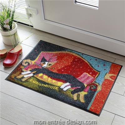 Tapis d'Entrée Design Chat Resting Place 50x75