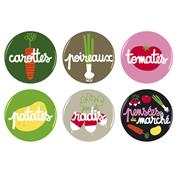 Magnet Mtal Penses du March - Lot de 6