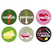 Magnet Mtal Penses du March - Lot de 6