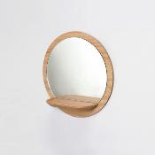 Miroir Rond Etagère Bois Sunrise S