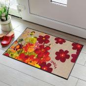 Tapis d'entr�e Beige et Rouge Maggio 50x75cm