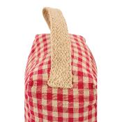 Cale-porte carré en coton vichy rouge avec poignée – 1.3 Kg