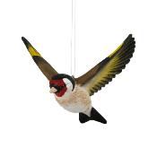 	Décoration en bois sculpté main - Chardonneret Élégant Volant - Wildlife Garden 