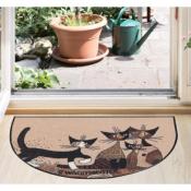 Tapis d'Entrée Intérieur Demi Lune Chat Serafino 60x85