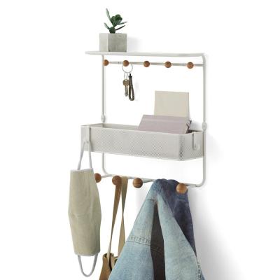 Etagère Murale  avec crochets - Estique blanc