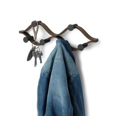 Porte manteaux mural Montage - Noir et Noyer - Umbra