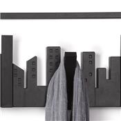 Porte Manteau Mural Moderne Skyline Noir 5 patères