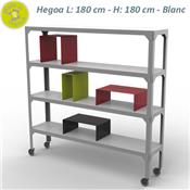 Etagère Design Hegoa 4 niveaux 180 avec Roulettes