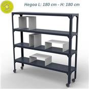 Etagère Design Hegoa 4 niveaux 180 avec Roulettes