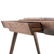 Bureau Design Bois Massif Noyer Metis