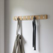 Porte Manteau Mural Bois Flip 8 Hook Naturel