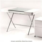 Bureau Cosimo blanc et verre