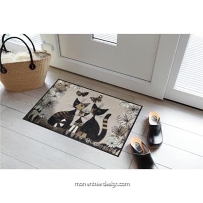 Tapis D Entree Motif Chat Gatti Con Fiori Salonloewe Mon Entree Design