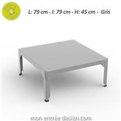 Table Basse Industrielle Design Carrée Hegoa 79x79