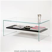 Table Basse en Verre Transparence Wengé