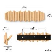 Porte Manteau Bois Picket Rail Naturel XL - 8 Crochets