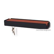 Vide Poche Mural Porte Cl Key-Box Noir Cuir Cuivre