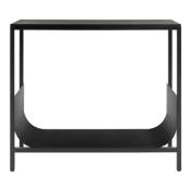 Console Design Tub Bois Noir Etagère Métal