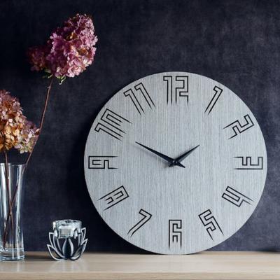 Horloge Murale Design Bois Spike Gris Clair