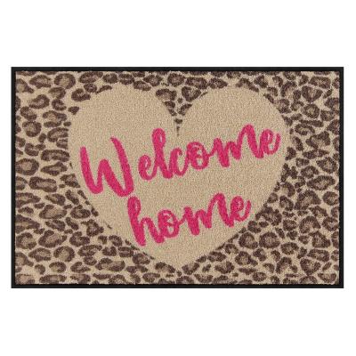 Tapis d'Entrée Absorbant Léopard Fashion rose - 50x75