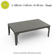 Table Basse Industrielle Design Rectangle Hegoa 100X60