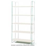 Etagère Design en Verre Ex-Libris Laqué Blanc