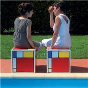 Pouf Carré Design Cubolibre Mondrian