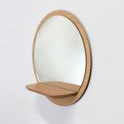 Miroir Rond Etagère Bois Sunrise M