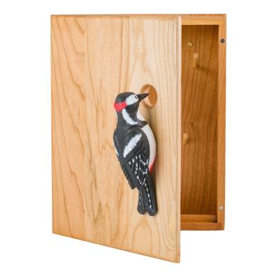 Armoire à clés en bois - Oiseau sculpté à la main - Wildlife Garden
