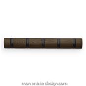 Porte Manteau Mural Bois Flip 5 Hook Black Wood