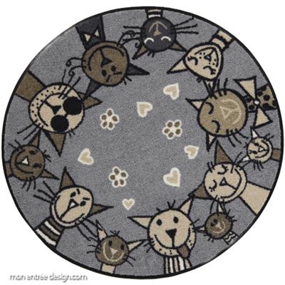 Tapis d'Entrée Rond Chat Circle Cat 85cm