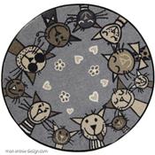 Tapis d'Entrée Rond Chat Circle Cat 85cm