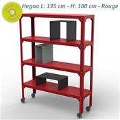 Etagère Design Hegoa 4 niveaux 135 avec Roulettes