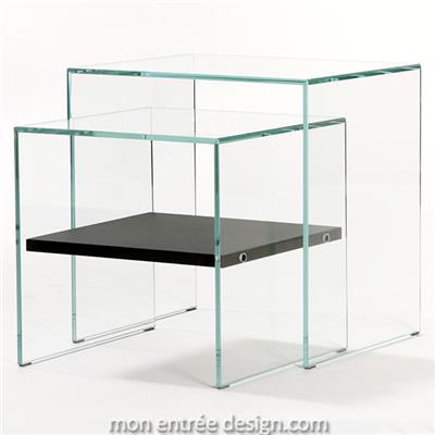 Table Basse Gigogne en Verre Sisters