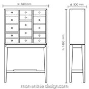 Commode Haute Design Chêne Massif Contador