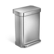 Poubelle Design Rectangulaire à Pédale 55L Inox Brossé CW2023