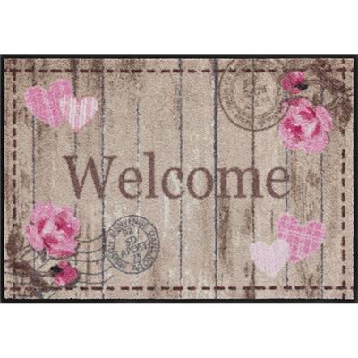 Tapis d'Entrée Bienvenue Welcome Roses 50x75