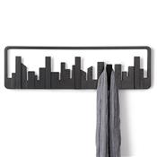 Porte Manteau Mural Moderne Skyline Noir 5 patres