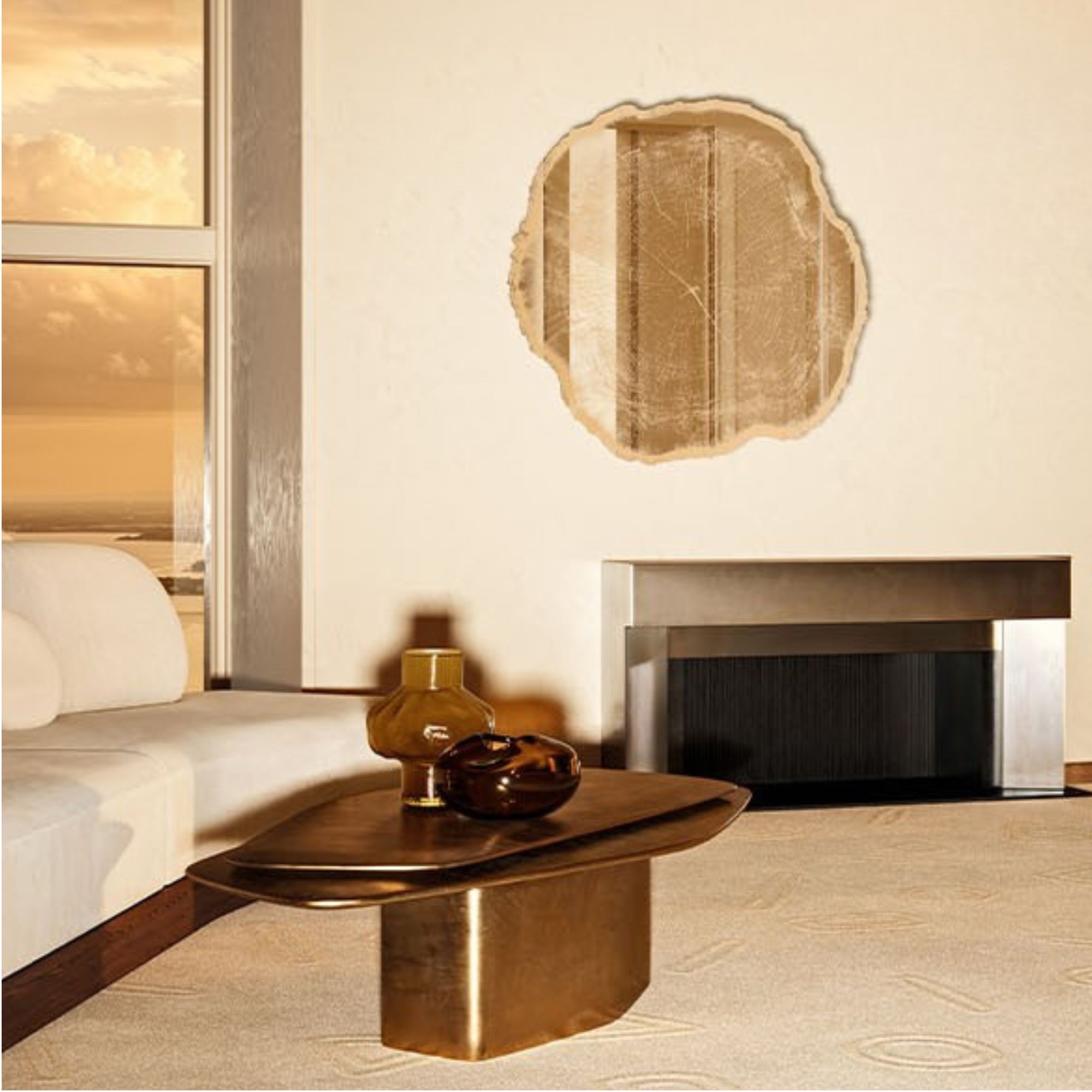 Miroir Design Tronc Arbre Arbo Gold L - Edition limitée 80 ans
