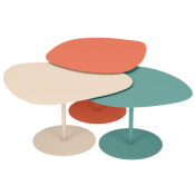 Table Basse Gigogne Design Galet - Lot de 3