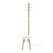 Porte Manteau tabouret Pillar Bois naturel