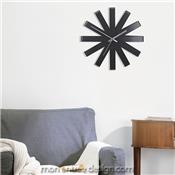 Horloge Murale Design Ribbon Noir