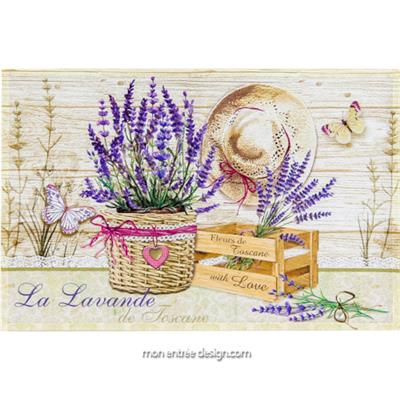 Tapis fin Design Fleuri La Lavande de Toscane 44x67