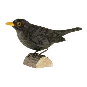D�coration en bois sculpt� main - Merle Noir - Wildlife Garden