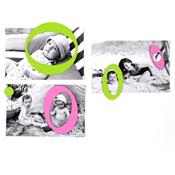 Magnet Porte Photo Rose / Vert - Lot de 5