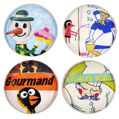 Magnet en Verre Gourmand - Lot de 4