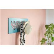 Porte Manteau Mural Design James Turquoise Pastel