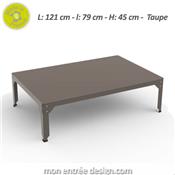 Table Basse Industrielle Design Rectangle Hegoa 121x79