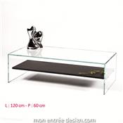 Table Basse en Verre Transparence Wengé