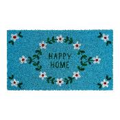 Paillasson "Happy Home" Couronne de fleurs - 40x70 cm